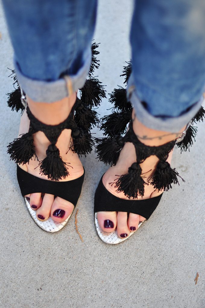 DIY Tassel Heels // Fun & Fancy Ankle Strap Sandals love Maegan