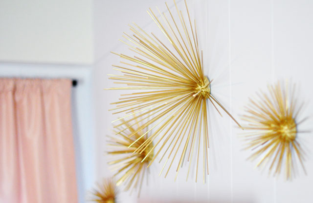 DIY Gold Sea Urchins wall art decor