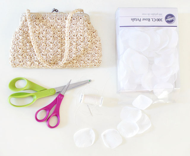 DIY Wedding petal bag purse clutch-1