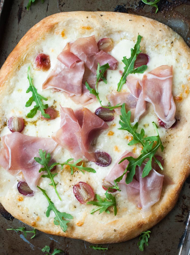 Mozzarella, Prosciutto, & Roasted Grape Pizza love Maegan