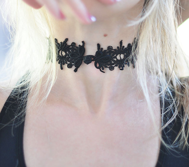 Simple black lace DIY choker- Victorian accents