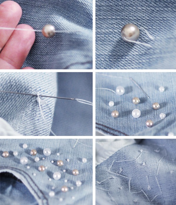 DIY Pearl Embellished Jeans inspired by Paige Denim | ...love Maegan